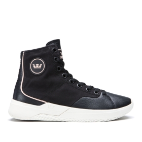 Supra Mens STATIK Black/bone High Top Shoes | CA-83179